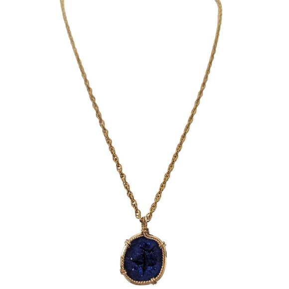 1-20 12K Gold Filled Druzy Style Caged Stone Necklace Chain, 18